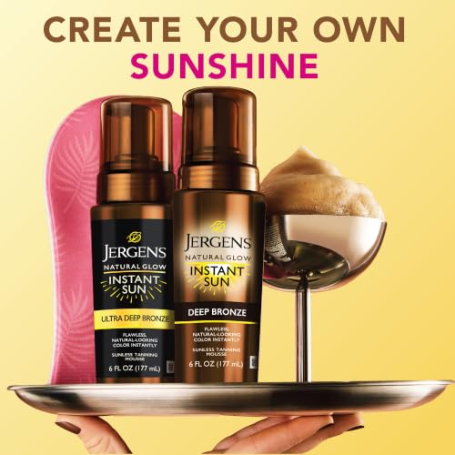 Jergens Natural Glow Instant Sun Body Mousse, Ultra Deep Bronze, 6 oz