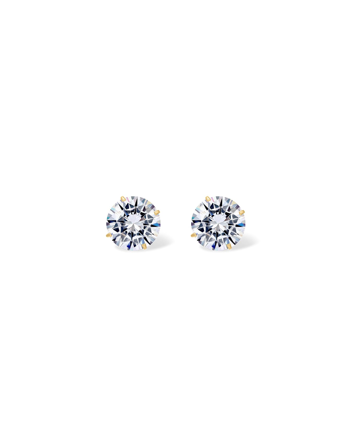 PAVOI 14K Real Yellow Gold Moissanite Stud Earrings for Women Men | 0.6 Carat Round Lab Created Moissanite Stone Solid Gold Stud Earrings | 4 Millimeters