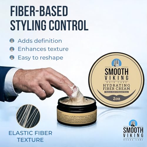 Smooth Viking - Hydrating Fiber Cream for Men, Medium Hair Hold - 2oz