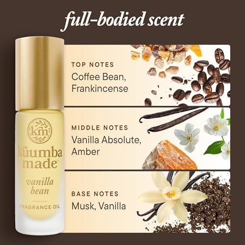 Kuumba Made Vanilla Bean Fragrance Oil Roll-On, Alcohol-Free, 0.15 Fl Oz