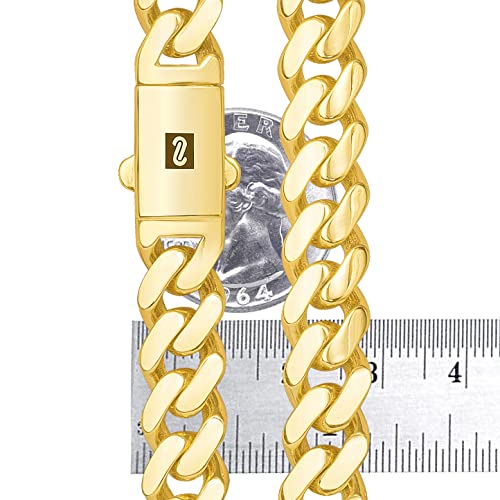 Nuragold 10k Real Yellow Gold Monaco 11mm Miami Cuban Chain Mens Necklace - 24"