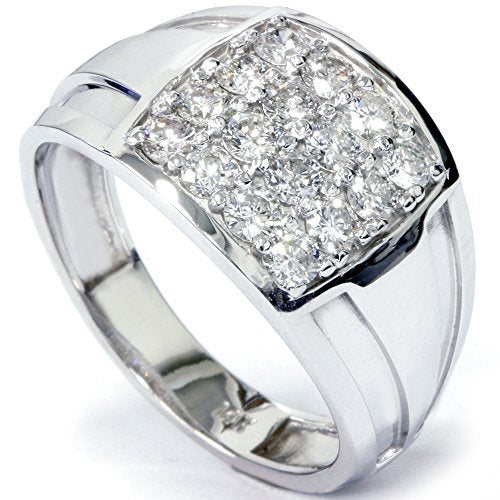 P3 POMPEII3 Pompeii 1 cttw Diamond Mens Ring 10k White Gold - Size 9
