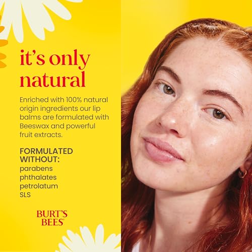 Burt's Bees Lip Balm - Vanilla Bean, Lip Moisturizer With Responsibly Sourced Beeswax, Tint-Free, Natural Origin Conditioning Treatment, 2 Tubes, 0.15 oz.