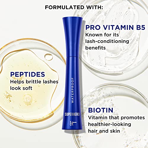 IT Cosmetics Superhero Volumizing Waterproof Black Mascara with Biotin