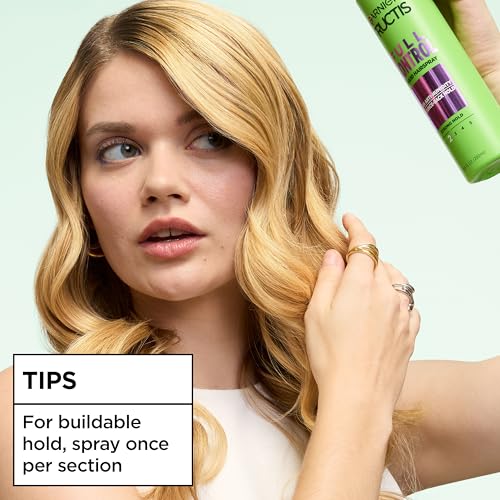 Garnier Fructis Sky-Hi Volume Hairspray, Anti-Humidity Volumizing Spray With Bamboo Extract, Provides 24-Hour of Flexible Hold and Frizz Control, 8.25 oz, 2 Count (Packaging May Vary)