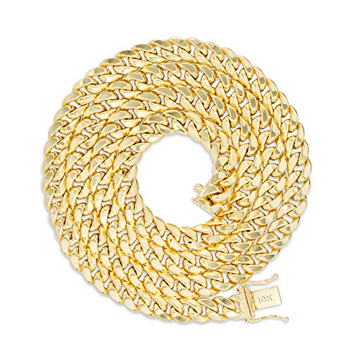 Nuragold 10k Real Yellow Gold Miami Cuban Link 6.5mm Chain Italian Necklace - 20"