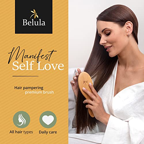 Belula Boar Bristle Hair Brush Set for Thick, Long and Curly Hair, Large
