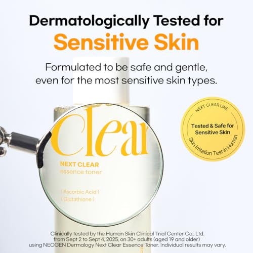 Neogen Next Clear Essence Toner 210ml, 7.1 fl oz – Dark Spot Targeting Toner with Vitamin C, Niacinamide & Vitamin P (Rutin) | Even Skin Tone + Firming | Sensitive Skin Tested | K-Beauty