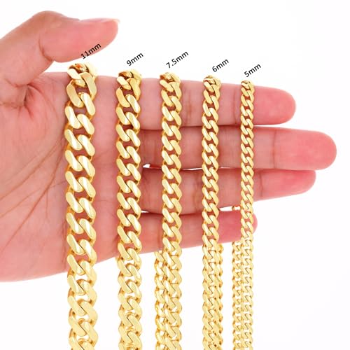 Nuragold 14k Real Yellow Gold Royal Monaco Miami Cuban Link Chain Bracelet - 6mm,8.5"