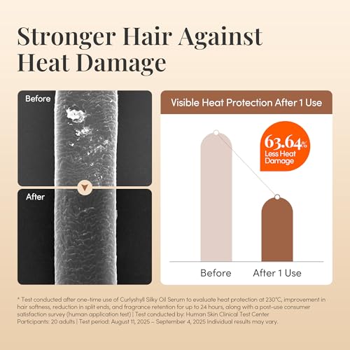 CURLYSHYLL Silky Oil Serum, Lightweight Non-Greasy Hair Oil for Frizz, 70ml