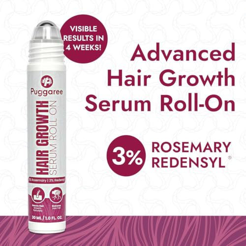 Redensyl Hair Serum Roll On – 3% Rosemary & 3% Redensyl Scalp Treatment for Thicker, Fuller Looking – Nourishing Hair Density Support for Women Pink (30 ml)
