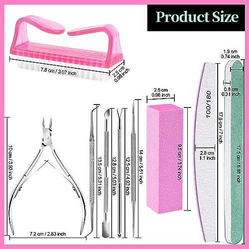 FANDAMEI Nail Care Kit, Nail Files 100/180, Nail Buffer Block, Cuticle Nippers, Cuticle Trimmer, Cuticle Pusher, Nail Tools, Nail Kit, Pedicure & Manicure Tools, Nail Prep Kit, Manicure Kit for Women