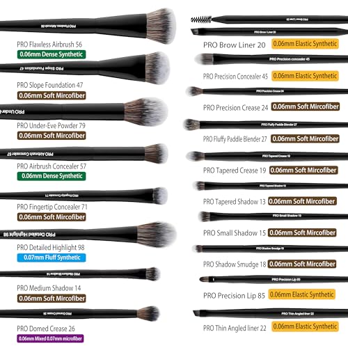 Bueart Design 32Pcs PRO Grade Makeup Brushes Set with Super large Holder, Premium Ultra-soft Synthetic Foundation Contour Powder Blush Concealer Eyeshadow Classic Black Make up Brush