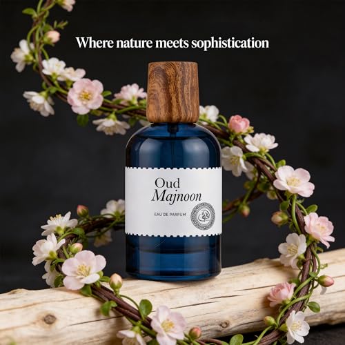 A CENTER Oud Majnoon Men's Cologne 3.4 Fl Oz | Luxury Eau de Parfum 100ml | Long Lasting Saffron, Tuberose & Oud Fragrance | Bold Oriental Daily Use Perfume Gift for Him