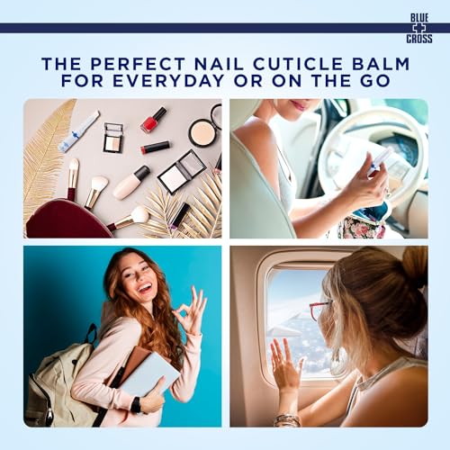 Blue Cross Cuticle Balm Conditioning Stick, Scented Cuticle Softener Oil Balm with Nourishing Sunflower & Grape Seed Oil, Professional Nail Care Supports Dry + Damaged Cuticles, 0.05oz, Pomegranate