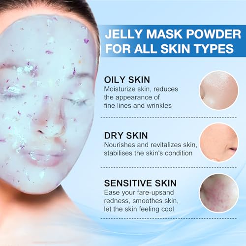 Angeland Jelly Mask for Facials Professional, Hydrating & Moisturizing Peel-Off Natural Gel Face Mask SkinCare, Professional Spa Use Jelly Face Masks, Deep Hydration & Glow 23 Fl Oz (Hyaluronic Acid)
