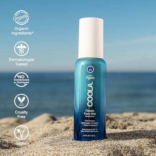COOLA Face Sunscreen Mist, SPF 50, 3.4 fl oz