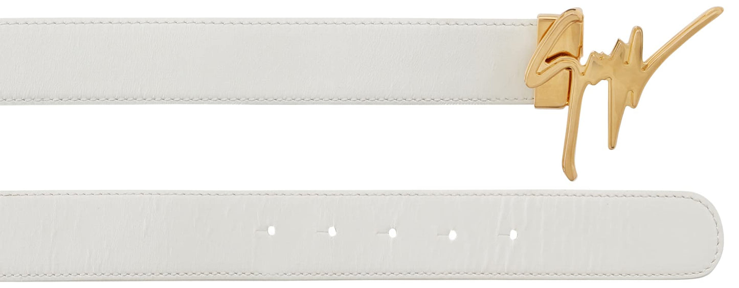 Giuseppe Zanotti, Leather Belt, One Size, White
