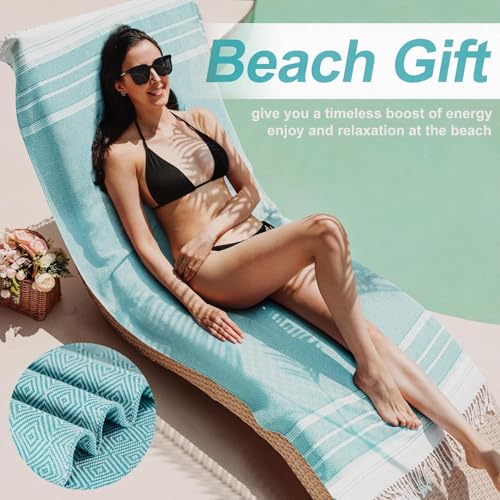 Genovega 6 Packs Oversized Turkish Beach Towels Set Towel Bulk 74"x38" Extra Large Quick Dry Sand Free Light Swim Bath Camping Pool Towel Travel Blanket Essentials Cruise Accessories Adult Vacation
