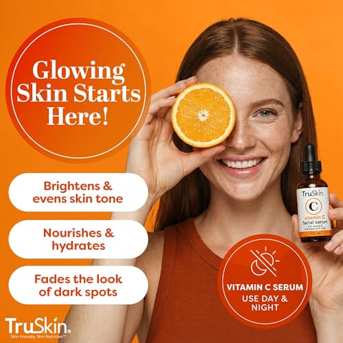 TruSkin Brightening Vitamin C Serum for Face with Hyaluronic Acid, 2 fl oz