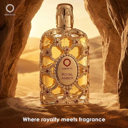 Orientica Luxury Royal Amber Eau De Parfum 2.7oz/80ml - Notes of Vanilla, Bergamot, Pineapple, Melon - Amber Oud, Gourmand Fruity Arabic Perfumes for Women & Men - Perfumes Arabes de Mujer y Hombres