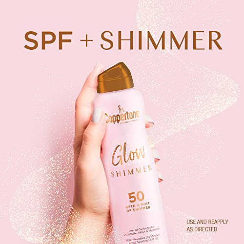 Coppertone Glow Shimmering Sunscreen Spray SPF 50, 5 OZ
