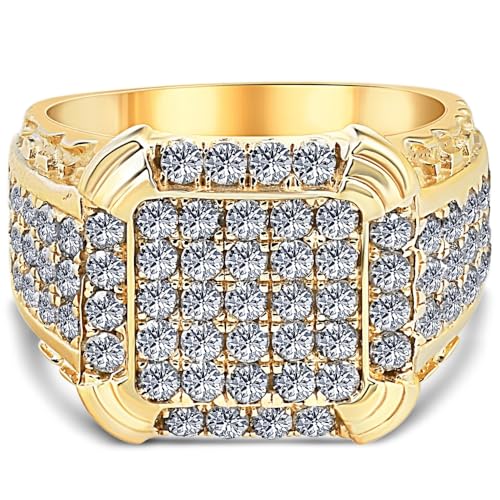 P3 POMPEII3 Pompeii 2 1/4Ct Diamond Mens Ring in 10k Yellow Gold - Size 9