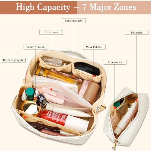 CLOUDWINGS Initial Makeup Bag Personalized Gift for Women Teen Girls