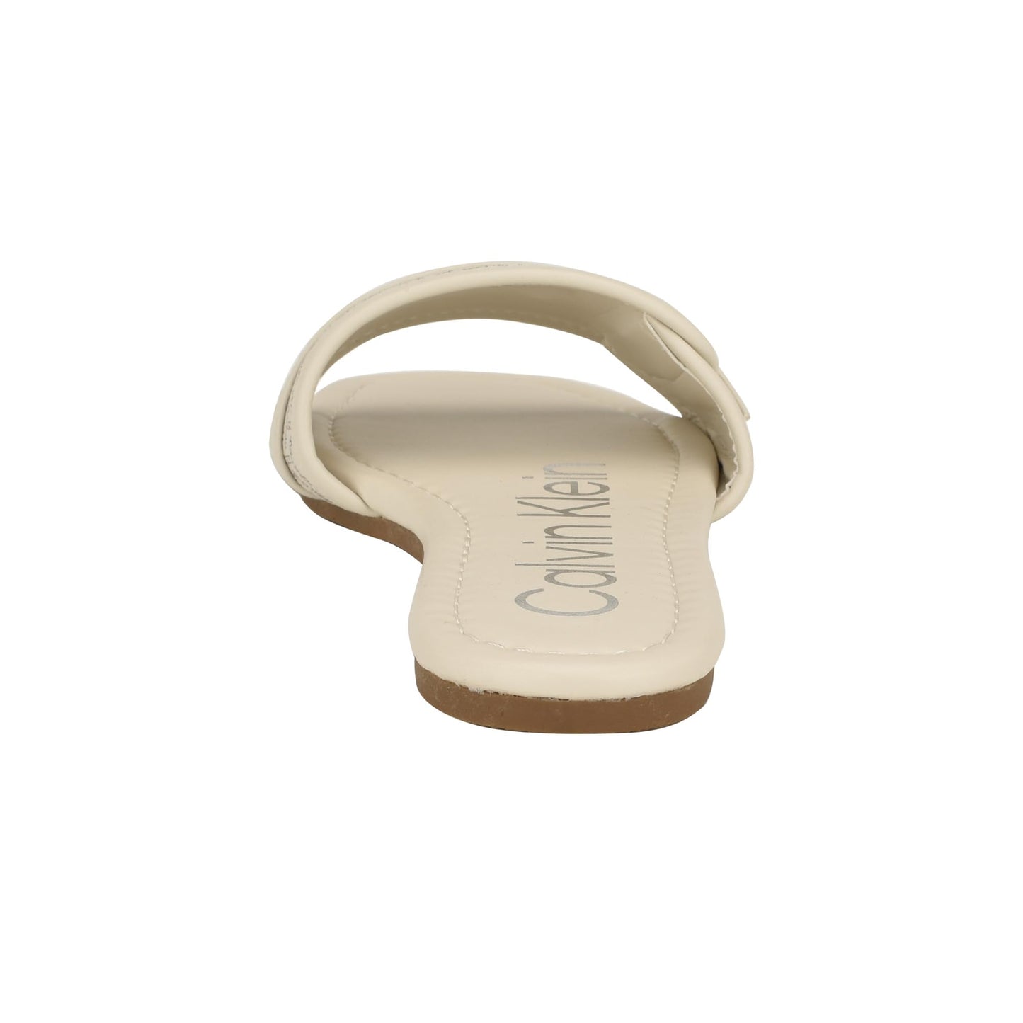 Calvin Klein Women's Bonica Sandal, Ivory Logo 150, 7