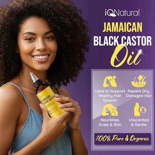 4oz Organic Cold Pressed Jamaican Black Castor Oil for Hair Growth and Damaged, Dry Scalp - Unscented, Hexane-Free