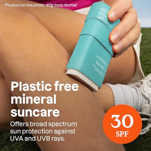 ATTITUDE Mineral Sunscreen Stick with Zinc Oxide, SPF 30, EWG Verified, Plastic-Free, Broad Spectrum UVA/UVB Protection, Dermatologically Tested, Vegan, Unscented, 2.1 Ounces