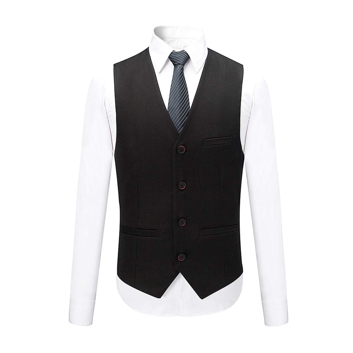 Cloudstyle Mens Stylish 3 Piece Dress Suit Classic Fit Wedding Formal Jacket & Vest & Pants Black