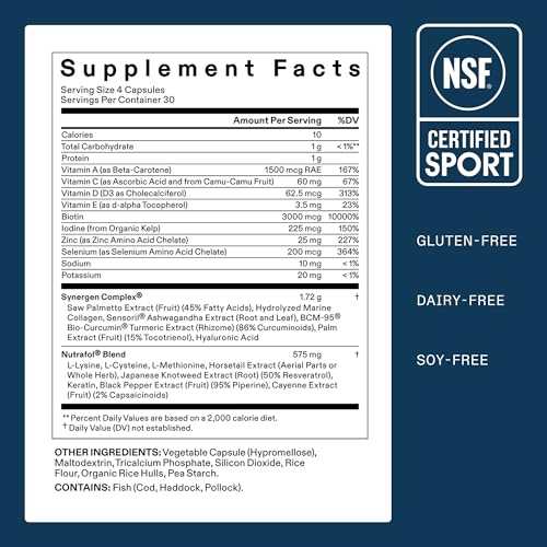 Nutrafol Men Hair Growth Supplements, Ages 18-49, 1-Month Bottle