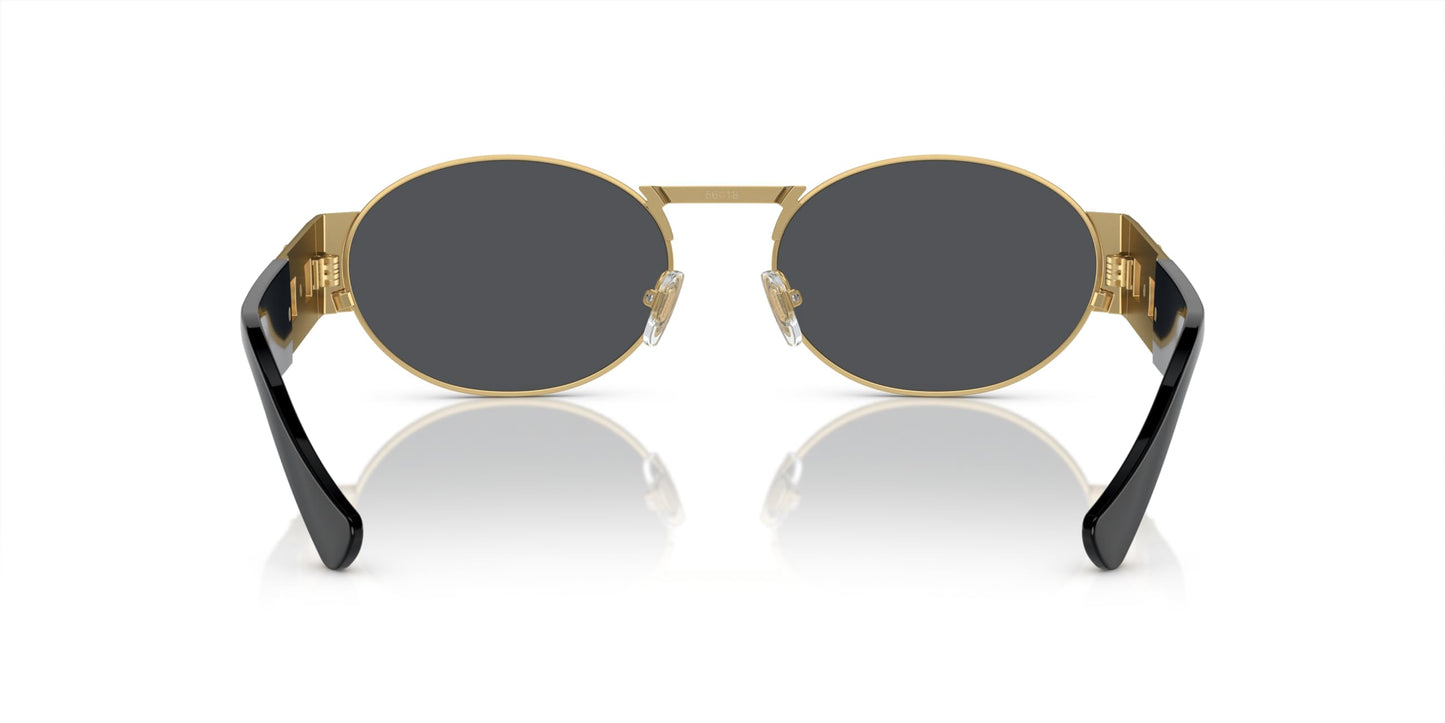 Versace Unisex Sunglasses Matte Gold Frame, Dark Grey Lenses, 56MM
