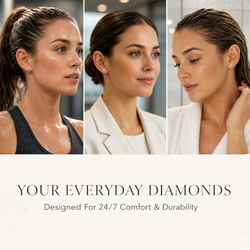 14K Yellow Gold 1/4 Carat Lab Grown Diamond Stud Earrings for Women