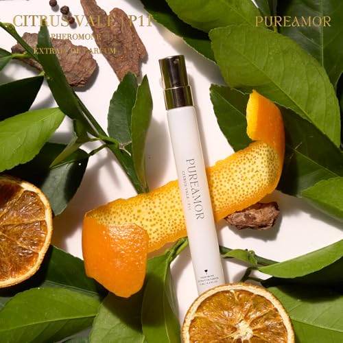 PUREAMOR Pheromone Perfume for Women, Citrus Vale Extrait de Parfum - Long Lasting Bright Citrus Scent, 30% High Concentration, Travel Size Fragrance Spray, 0.4 oz / 12ml