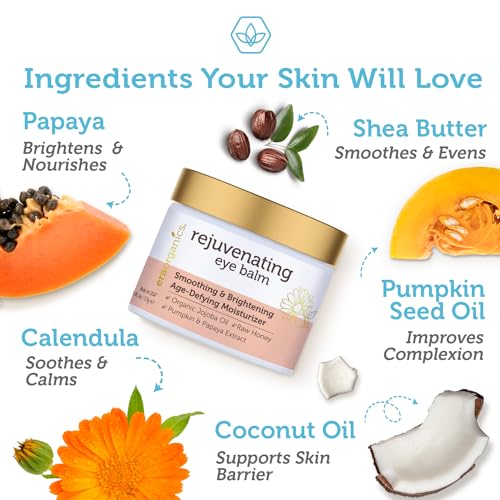 USDA Organic Eye Moisturizer Cream - Under Eye Balm for Puffiness & Lines