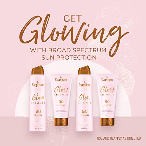 Coppertone Glow Shimmering Sunscreen Spray SPF 50, 5 OZ