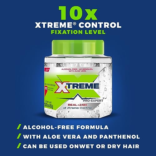 Xtreme Pro-Expert Clear Styling Hair Gel, 15.87 Oz Jar, Pack of 3