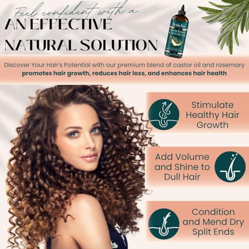 Essential Rosemary Castor Oil for Hair Growth Scalp Oil Hair loss Treatment