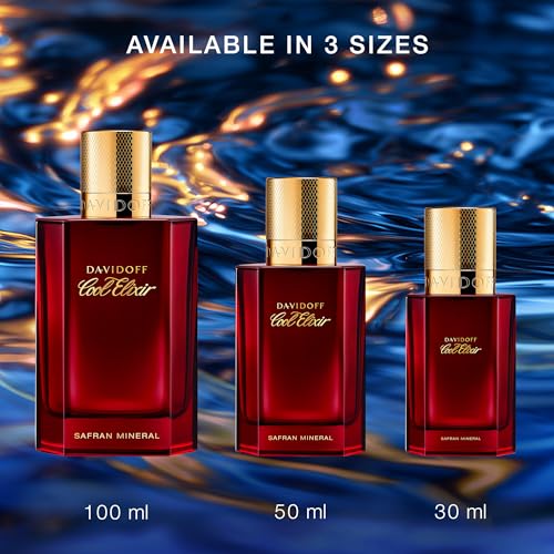 Davidoff Cool Elixir Safran Mineral Treasure Eau de Parfum – Ambery Cologne for Men – With Notes of Apple, Saffron & Cedarwood – Long-Lasting Fragrance