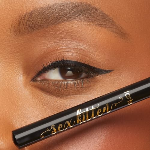 tarte sex kitten liquid liner – Liquid Eyeliner Pen with Castor Oil for Bold, Nourished Lashes, Waterproof, All-Day Wear, Easy to Apply, Vegan & Cruelty-Free, full size, black