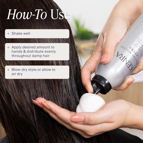 Kenra Volume Mousse Extra 17 | Firm Hold Mousse | Non-drying, Non-flaking Lightweight Formula | Tames Frizz & Conditions |Thermal Protection up to 450F| All Hair Types | 8 oz