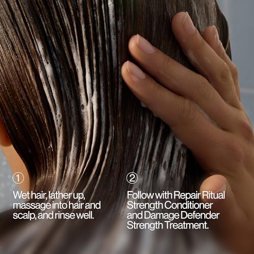 Eva NYC Ritual Repair Shampoo - Protect and Strengthen Dry, Damaged Hair with Bond Technology - Reduce Breakage - Color-Safe Formula with Red Algae - Orange Zest + Sage Scent - 10 fl oz