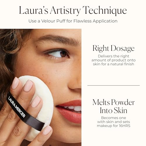 Laura Mercier Translucent Loose Setting Powder - Blurring + Finishing Powder with 24HR Matte Finish - Long-Wear Shine Control Face Makeup for Mature, Sensitive & Oily Skin Types (0.21 oz)