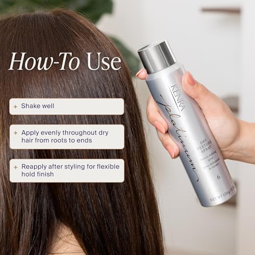 Kenra Platinum Dry Texture Spray 6 | Defining Styler | Increases Fullness | Absorbs Oils & Impurities | Ultra-Lightweight, Non-Drying Formulation | All Hair Types | 5.3 oz
