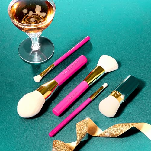 LAURA GELLER 5PC Full Face Professional Vegan Makeup Brush Gift Set | Apply Foundation, Blush, Bronzer, Eyeshadow & More | AMAZON EXCLUSIVE |