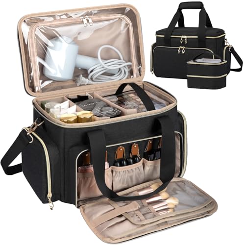 GDNasist Large Makeup Bag, Portable Travel Makeup Bag Organizer