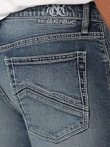 Rock & Republic Men's Mid-Rise Bootcut Jean, Denied, 36W x 30L