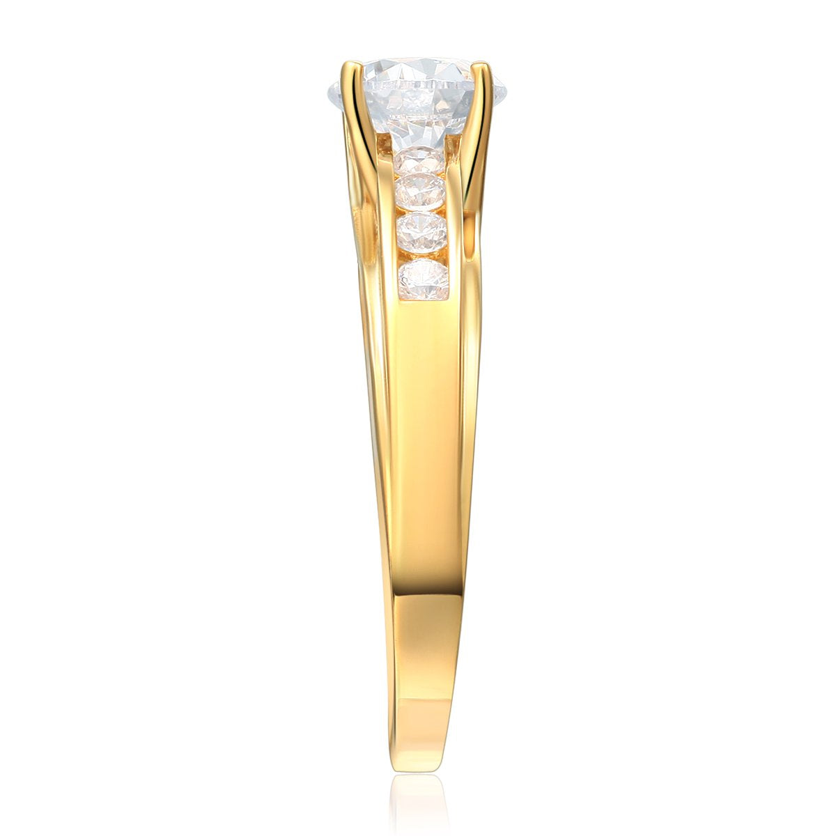 14k Yellow Gold SOLID Wedding Engagement Ring - Size 9